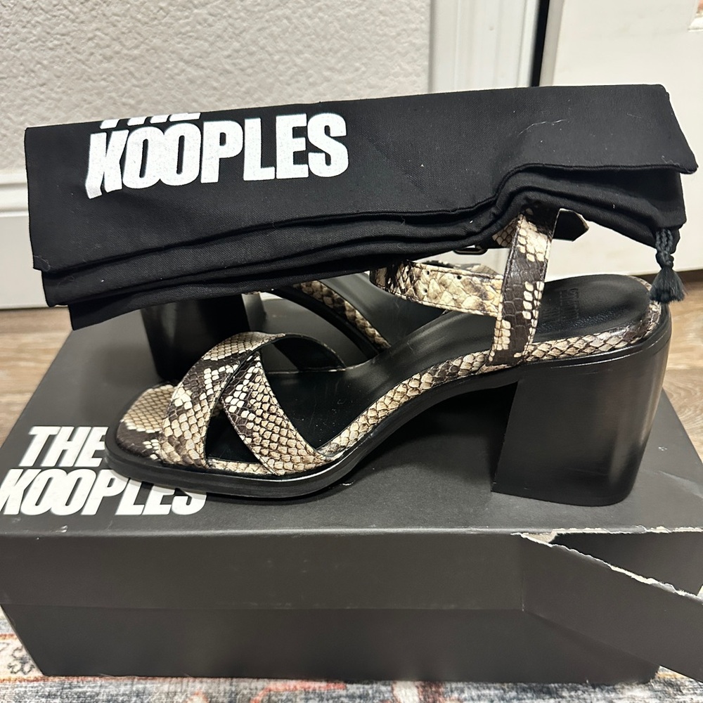 The Kooples Womens Python Square Toe Block Heel S… - image 1